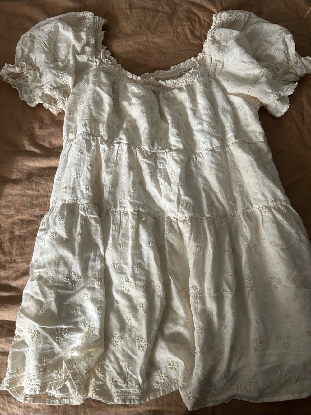 Old Navy Cream Eyelet Mini Dress